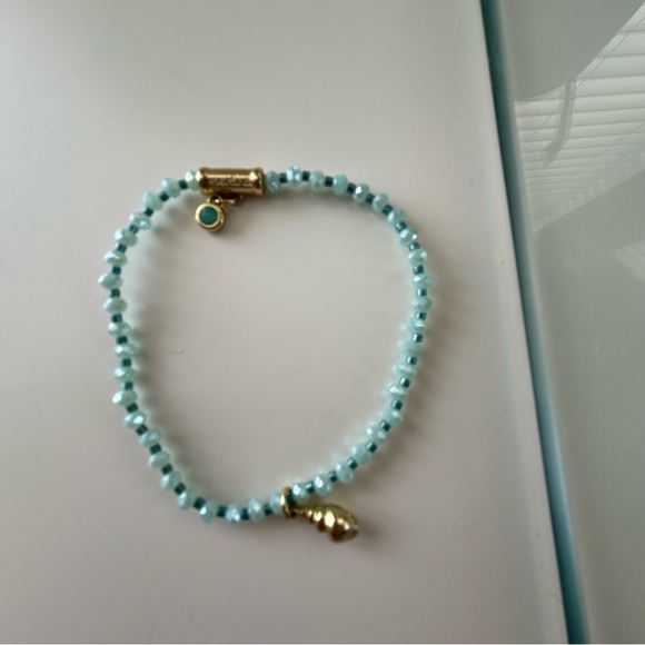 Spartina 449 Seaglass Aqua Gem and Seashell Charm Bracelet - Picture 4 of 5